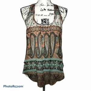 Ambiance Bohemian Racerback Tank Top Small